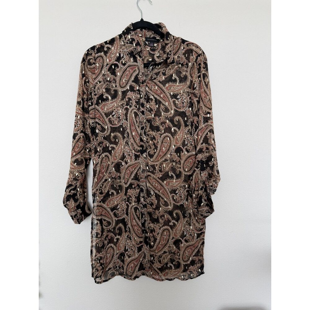 Tamara H. long sleeve sheer style mini dress shirt